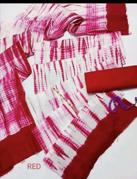 Beautiful Multicolour 3 Piece Tie Dye Dress – Pakistani Fashion