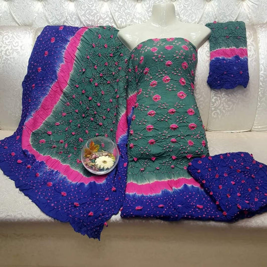 3 Piece Chunri Lawn Suit for Women – Elegant & Festive Summer Wear