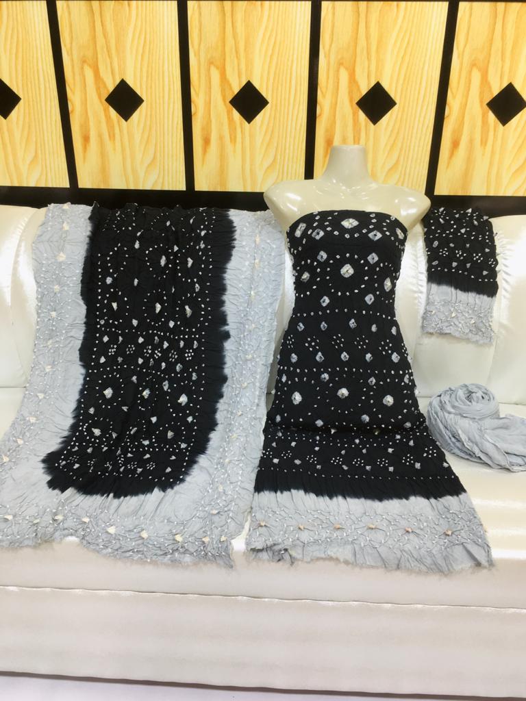 Royal Black Linen Chunri Suit 3 Piece for Women – Elegant Festive & Wedding Wear