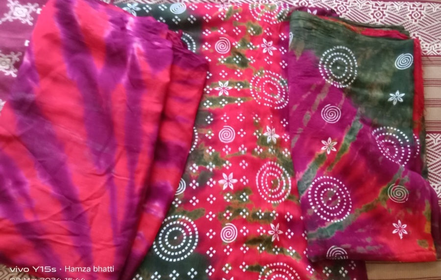 Trendy Multicolour Printed 3 Piece Suit – Festive Collection