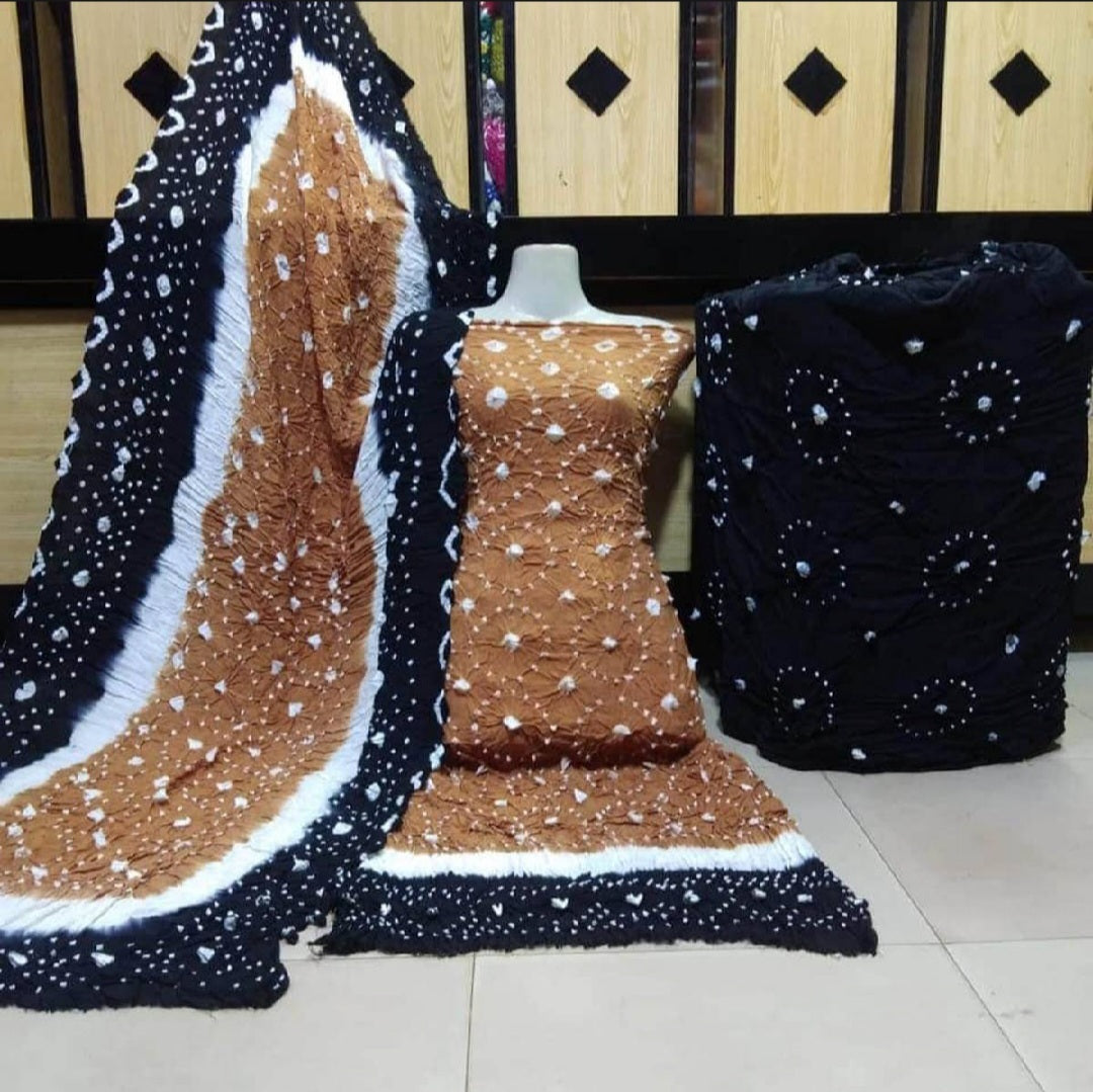 Royal Black Linen Chunri Suit 3 Piece for Women – Elegant Festive & Wedding Wear