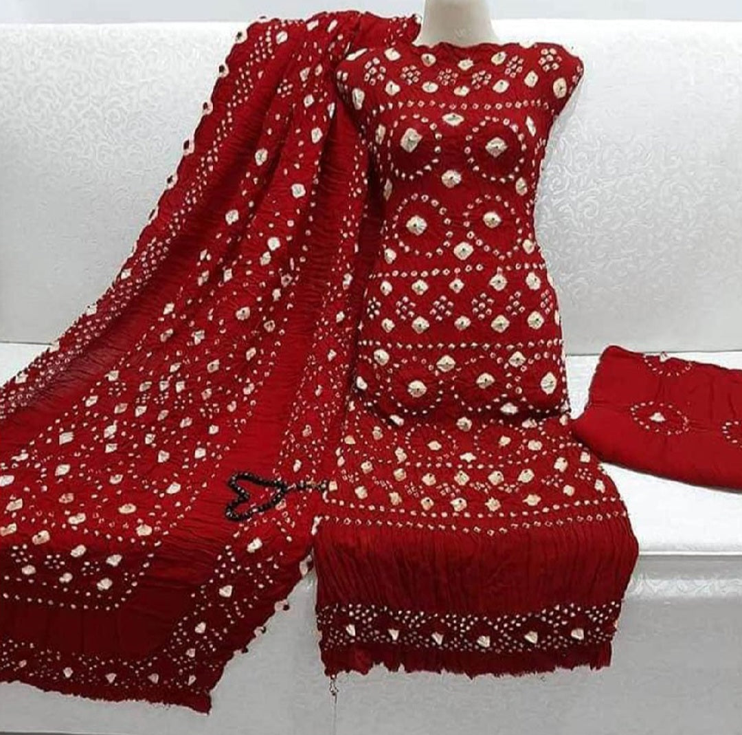 Linen 3 Piece Unstitched Suit (Shirt, Trouser, Dupatta)