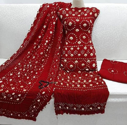 Linen 3 Piece Unstitched Suit (Shirt, Trouser, Dupatta)