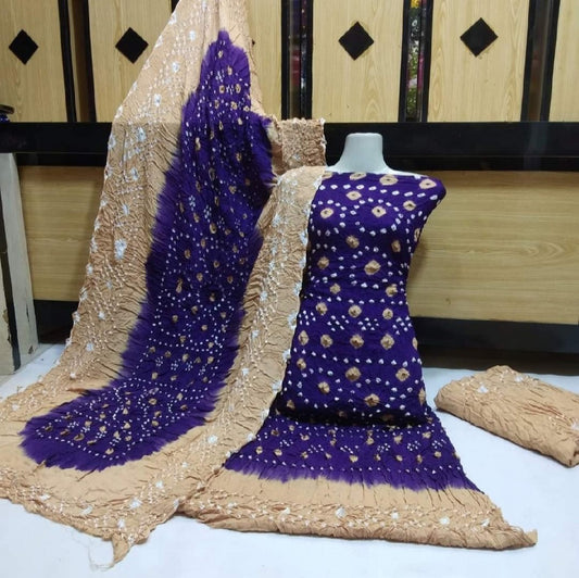 "Premium Linen Chunri 3 Piece Suit – Festive & Casual Wear"