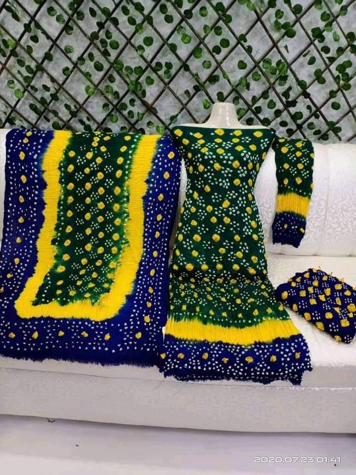 3 Piece Chunri Lawn Suit for Women – Elegant & Festive Summer Wear